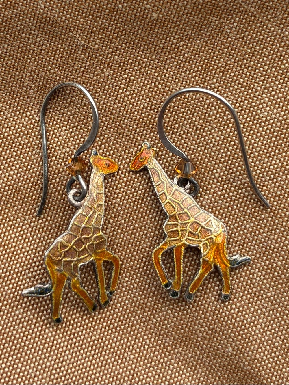 Cloisonné/Enamel Giraffe Earrings